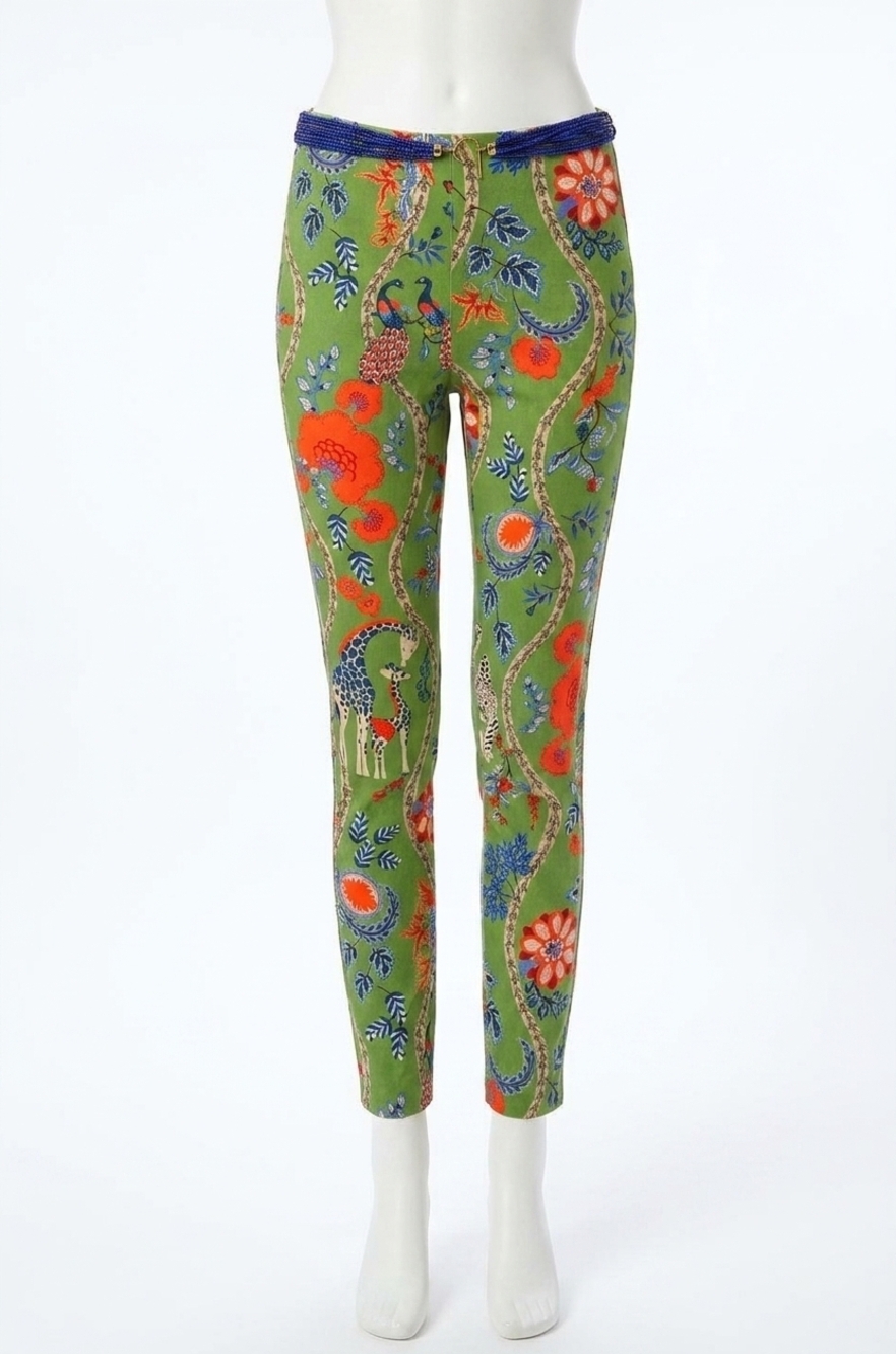 NEW GRETCHEN SCOTT women's gripeless pull on pant in jungle symphony